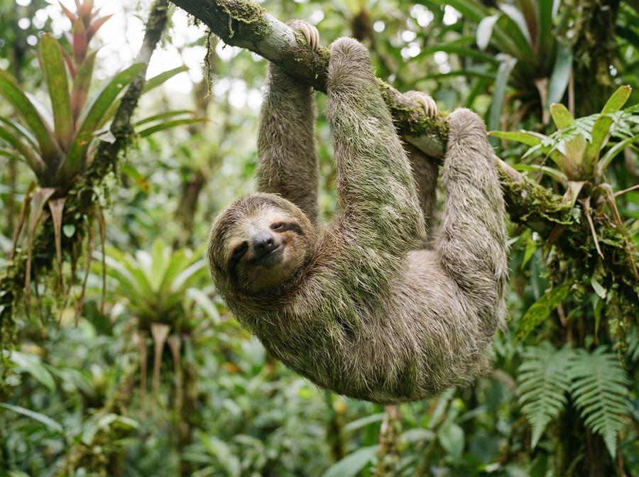 国产视频树懒视频演示 三趾树懒热带雨林生活写真